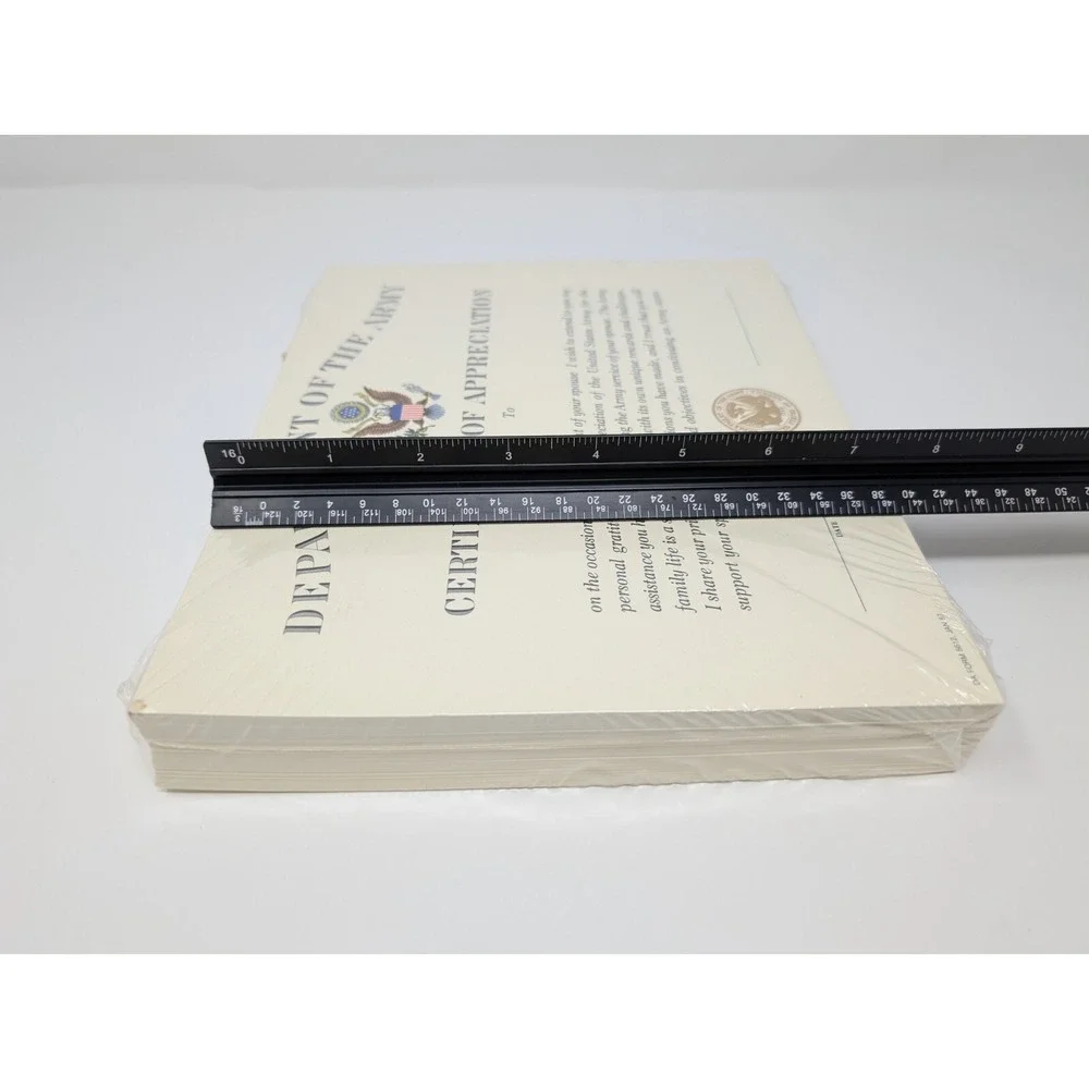 Department Of The Army Certificate Of Appreciation Spouse Enlist 1987 NEW 100qty